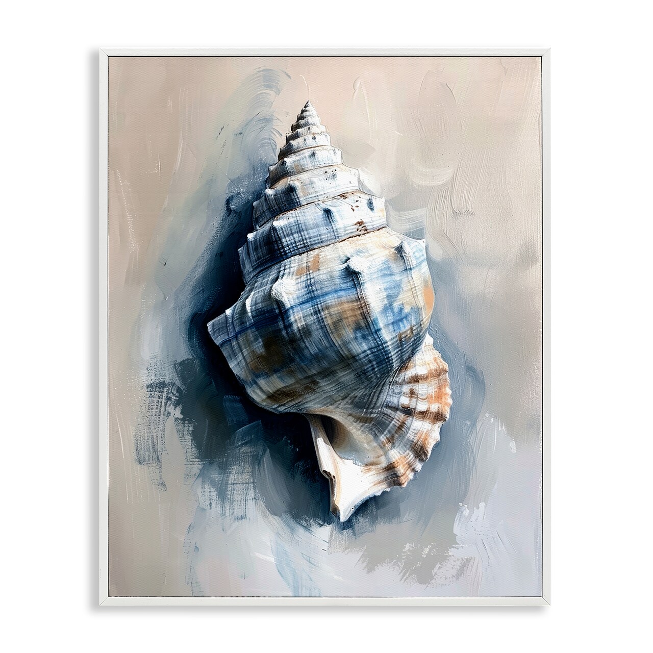 Stupell Industries Classic Ocean Shell Framed Giclee Wall Art Design by Petal Prints Design